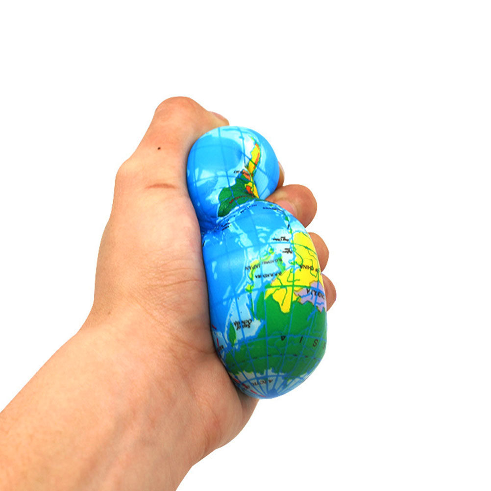 Educational Globe For Kids - ลูกบอลบีบคลายเครียด 6 ชิ้น สำหรับเด็ก ของเล่นลูกโลกยืดหยุ่น PU