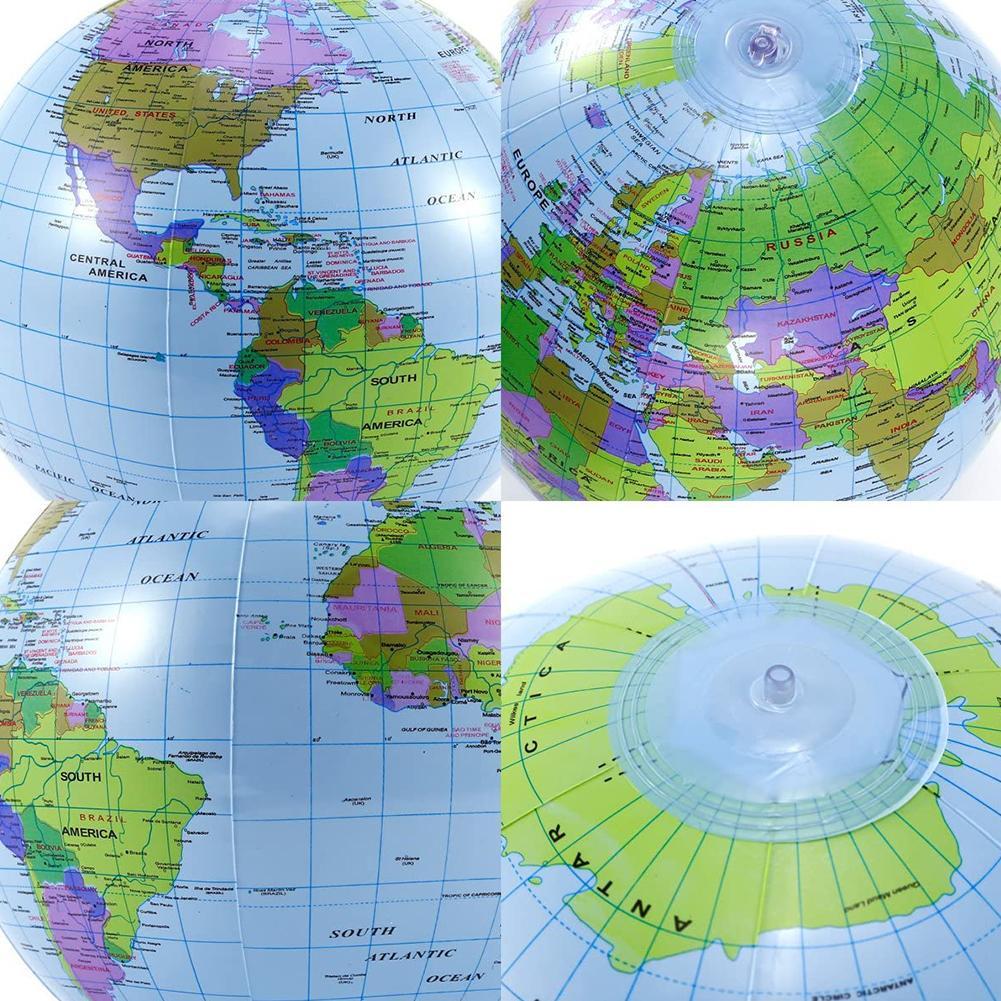 Educational Globe For Kids - ลูกบอลชายหาดพองลมขนาด 12/16 นิ้ว ของเล่นรูปโลก แผนที่โลก ของเล่นเสริมการเรียนรู้ภูมิศาสตร์