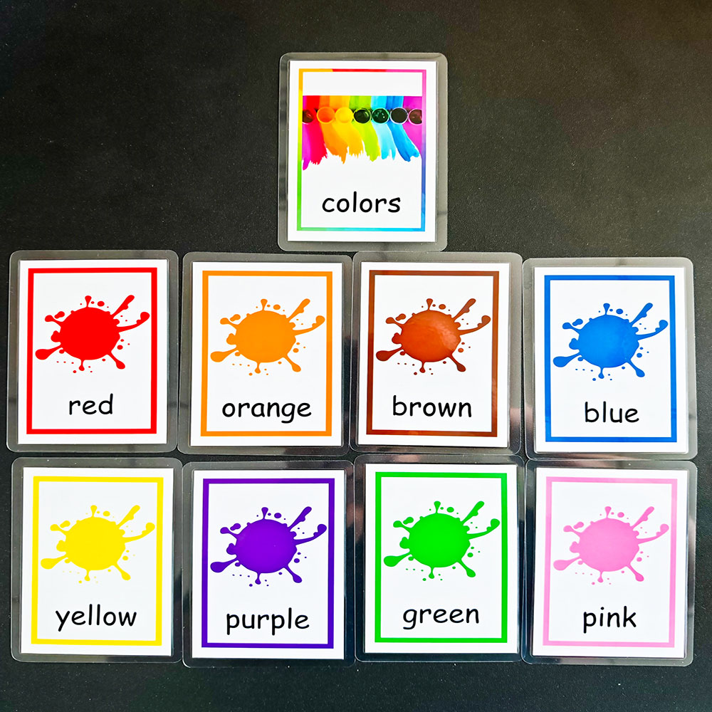 Kids Education Card - Montessori การ์ดการเรียนรู้เด็กความรู้ความเข้าใจสีการ์ตูนแฟลชการ์ดภาษาอังกฤษสําหรับเด็กเด็กตลกหน่วยความจําเกมการออกกําลังกาย