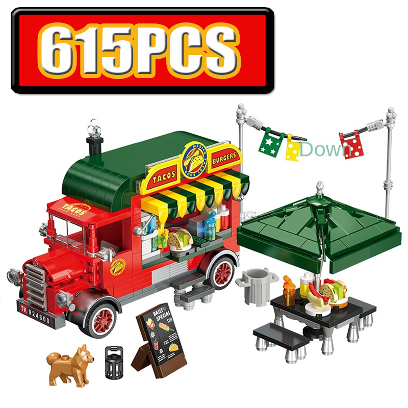 Kids Education Mobile - รถขายอาหารเคลื่อนที่แบบเม็กซิกัน รถขายขนม รถขายพิซซ่า ของเล่นตัวต่อเสริมพัฒนาการสำหรับเด็ก