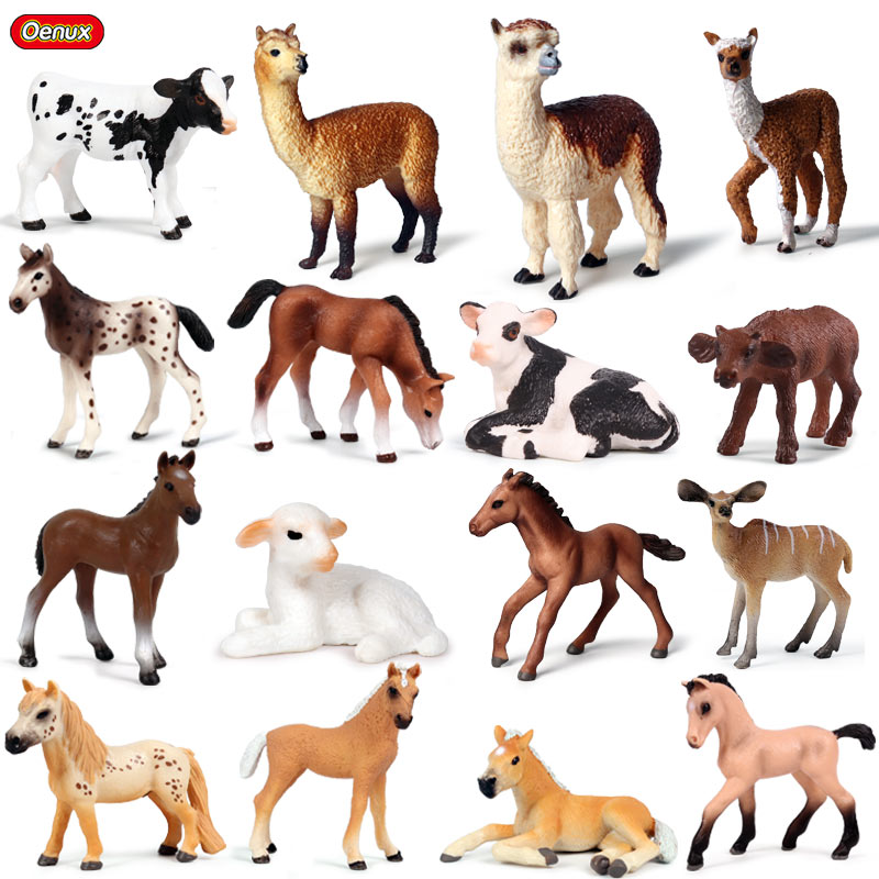 Kids Without Education - Oenux ฟาร์มสัตว์จำลองน่ารักรุ่น Action FIGURE Alpaca วัว