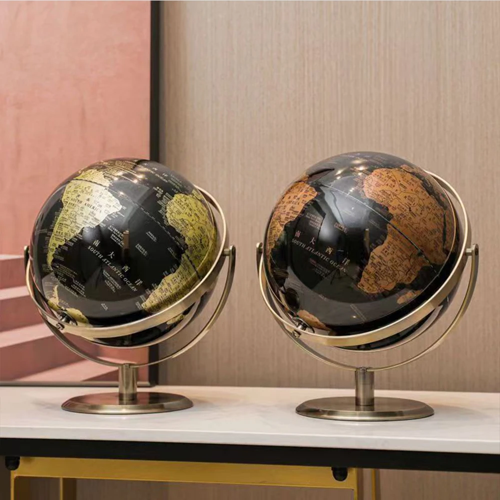 Educational Globe For Kids - อุปกรณ์ตกแต่งบ้าน Retro World Globe Modern Desktop