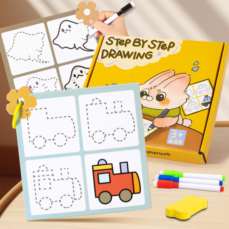 Kids Education Steps - เด็ก Montessori ของเล่นวาดภาพทีละขั้นตอนวาดปากกาควบคุมการฝึกอบรมเน้นเกมชุดการเรียนรู้ของเล่นเพื่อการศึกษาสําหรับเด็ก