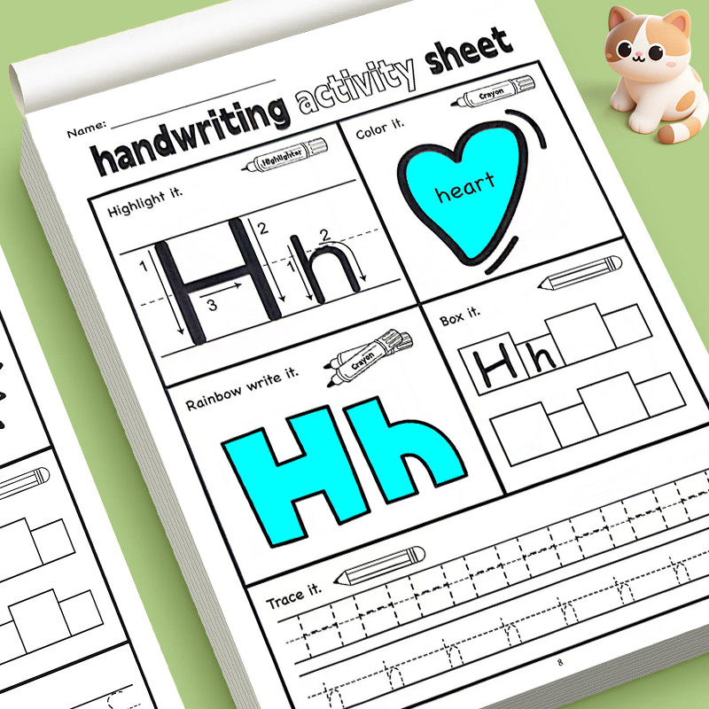 Kids Education Steps - สมุดฝึกเขียนตัวอักษร ABC สำหรับเด็กเริ่มต้น พร้อมแบบฝึกหัดการเขียนตามขั้นตอน และแบบฝึกจับคู่คำศัพท์เกี่ยวกับสัตว์