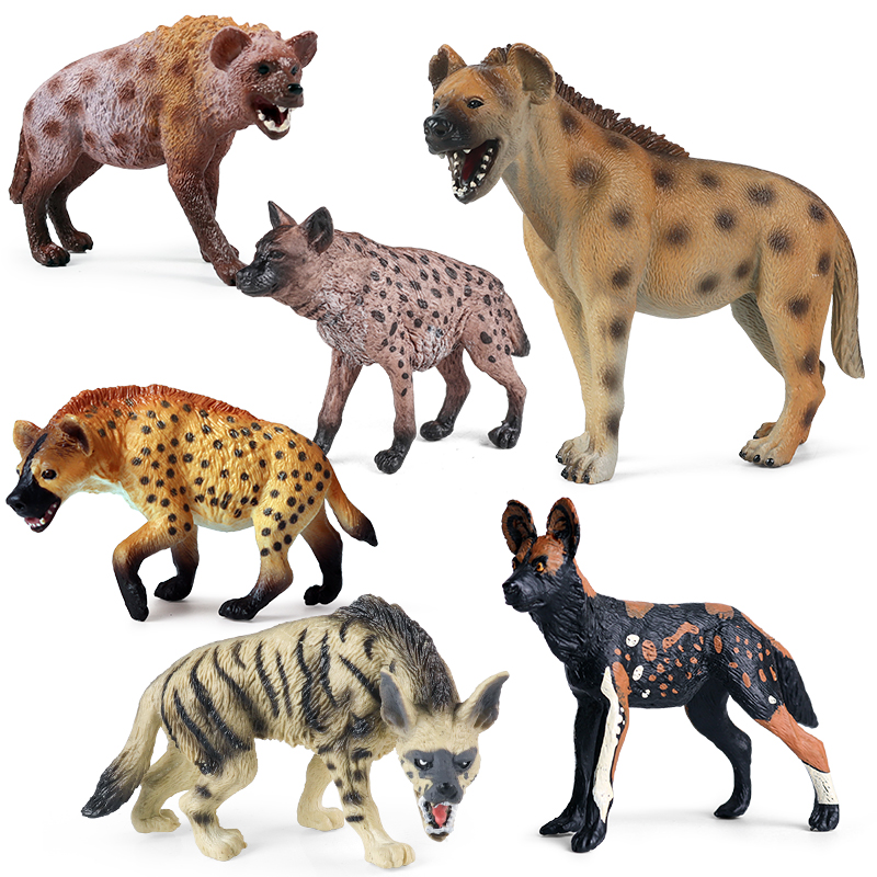 Kids Without Education - Oenux คลาสสิกสัตว์แอฟริกันป่าจําลอง Tiger Hyaenidae Action Figure