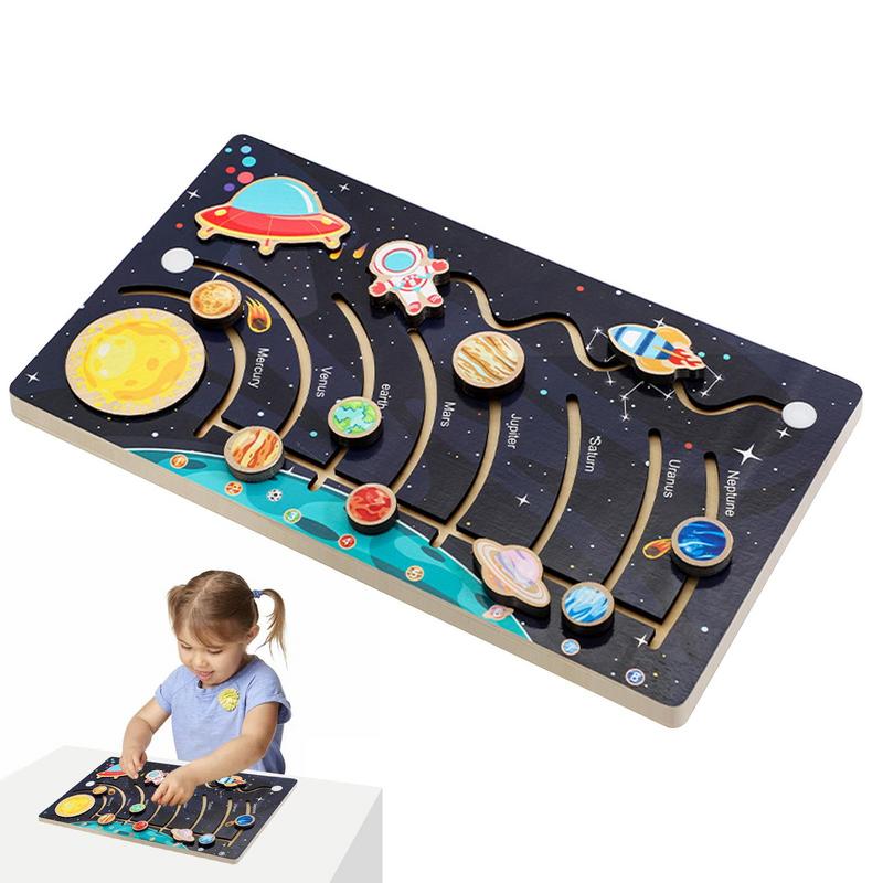 Solar System Model - ระบบพลังงานแสงอาทิตย์ไม้พลังงานแสงอาทิตย์ระบบเด็กพื้นที่ดาวเคราะห์การก่อสร้าง8ดาวเคราะห์ชุดวิทยาศาสตร์การศึกษาของเล่น