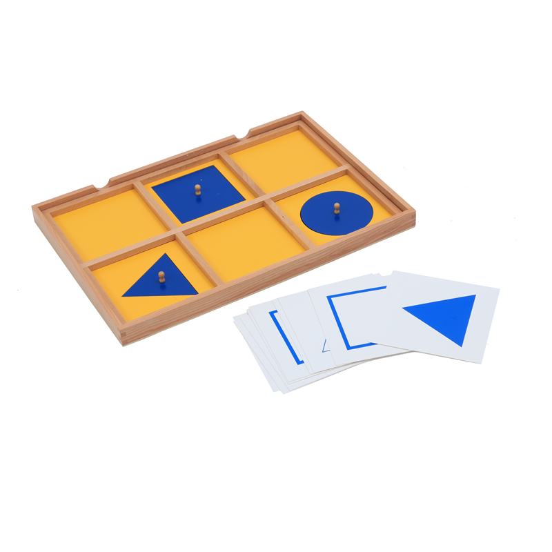 Kids Education Card - Montessori Sensory ของเล่นเรขาคณิตสาธิตถาด W/การ์ดควบคุมเครื่องมือการเรียนรู้เกมจับคู่สําหรับเด็กการศึกษา