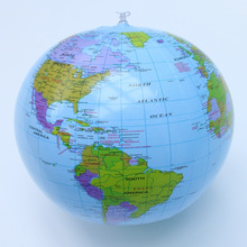 Educational Globe For Kids - ลูกโลกพองลมขนาด 30 ซม. แผนที่โลกแบบลูกบอลชายหาด อ่านง่าย เหมาะสำหรับเด็กนักเรียน