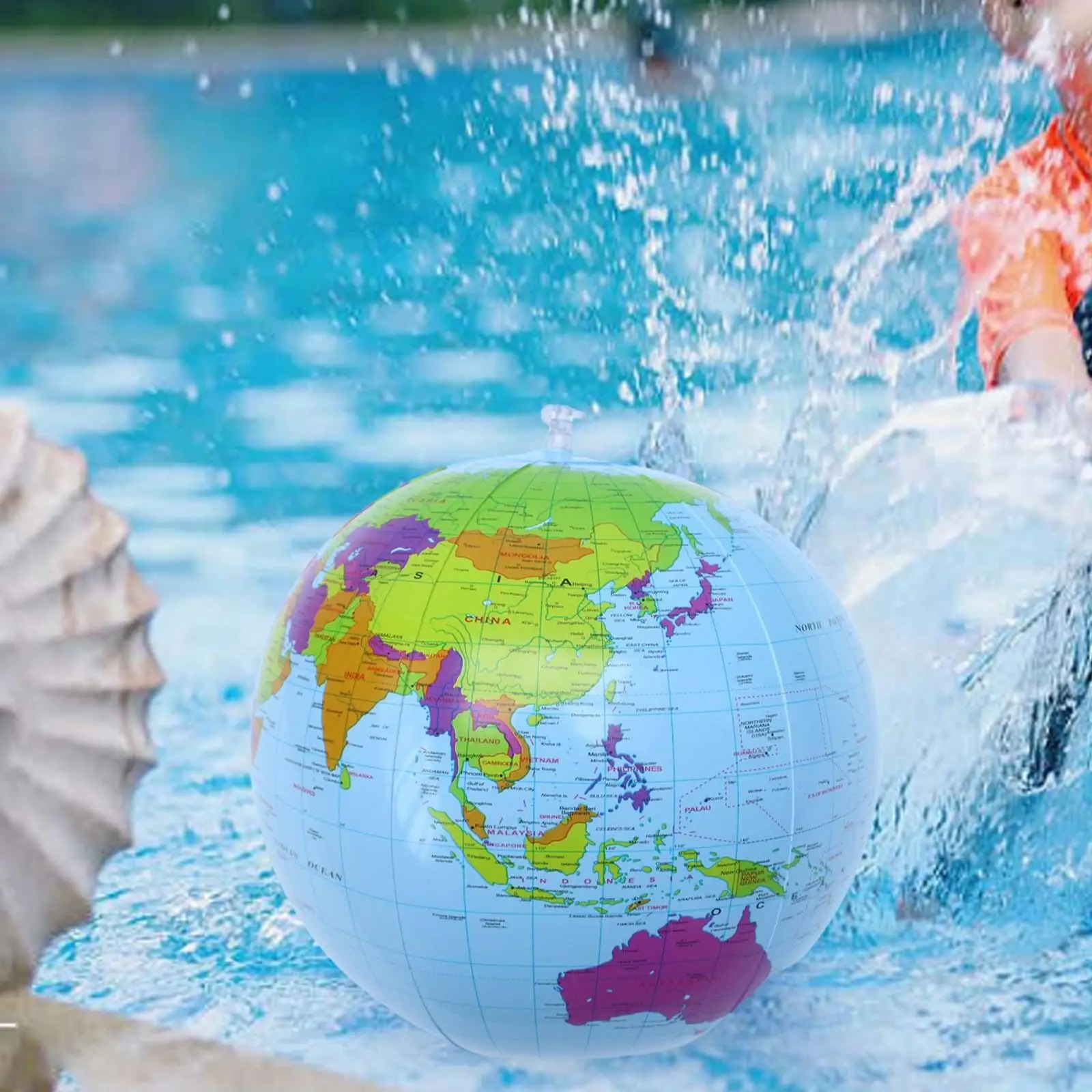ลูกบอลชายหาดพองลมขนาด 16 นิ้ว  - Educational Globe For Kids บทวิจารณ์และราคา
