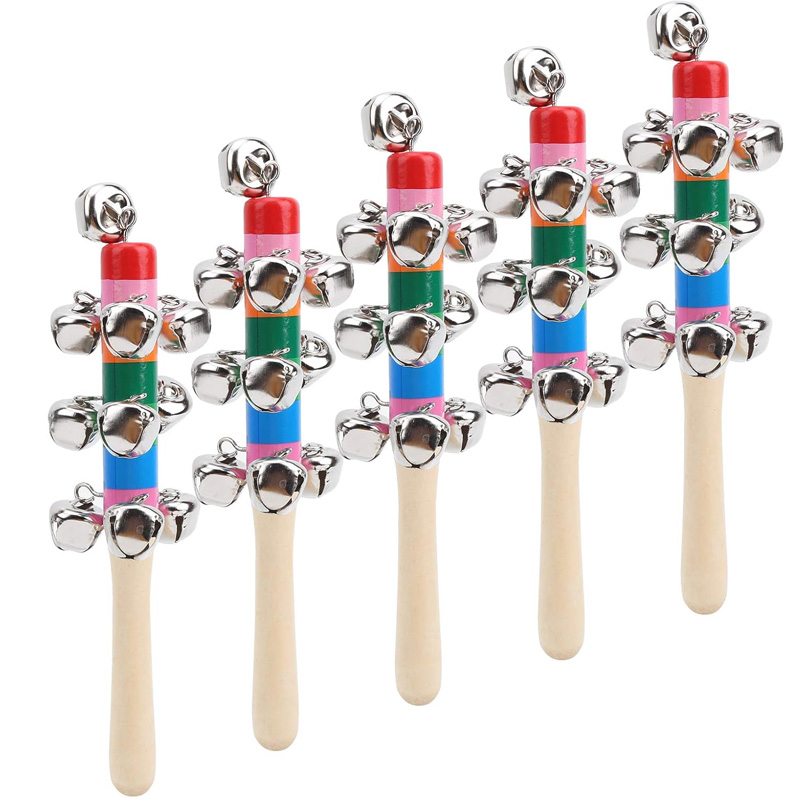 5PCS ไม้ Jingle Hand Bells Rai - Kids Education Bell บทวิจารณ์และราคา
