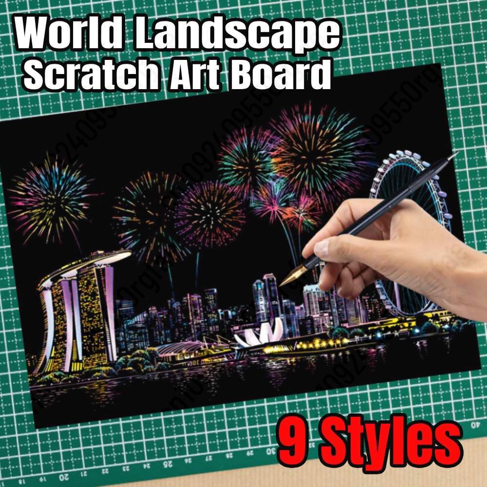 Magic Rainbow สี Scratch Art ภ - Kids Education Card บทวิจารณ์และราคา
