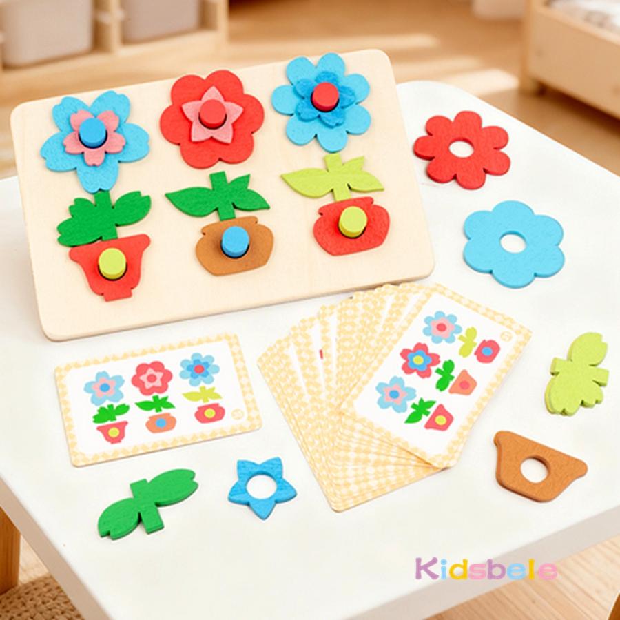 เกมกระดานปริศนาดอกไม้ไม้แบบมอน - Kids Education Card บทวิจารณ์และราคา