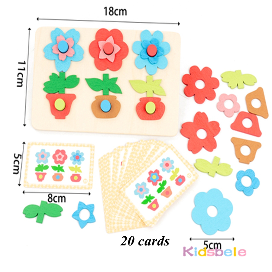 เกมกระดานปริศนาดอกไม้ไม้แบบมอน - Kids Education Card บทวิจารณ์และราคา