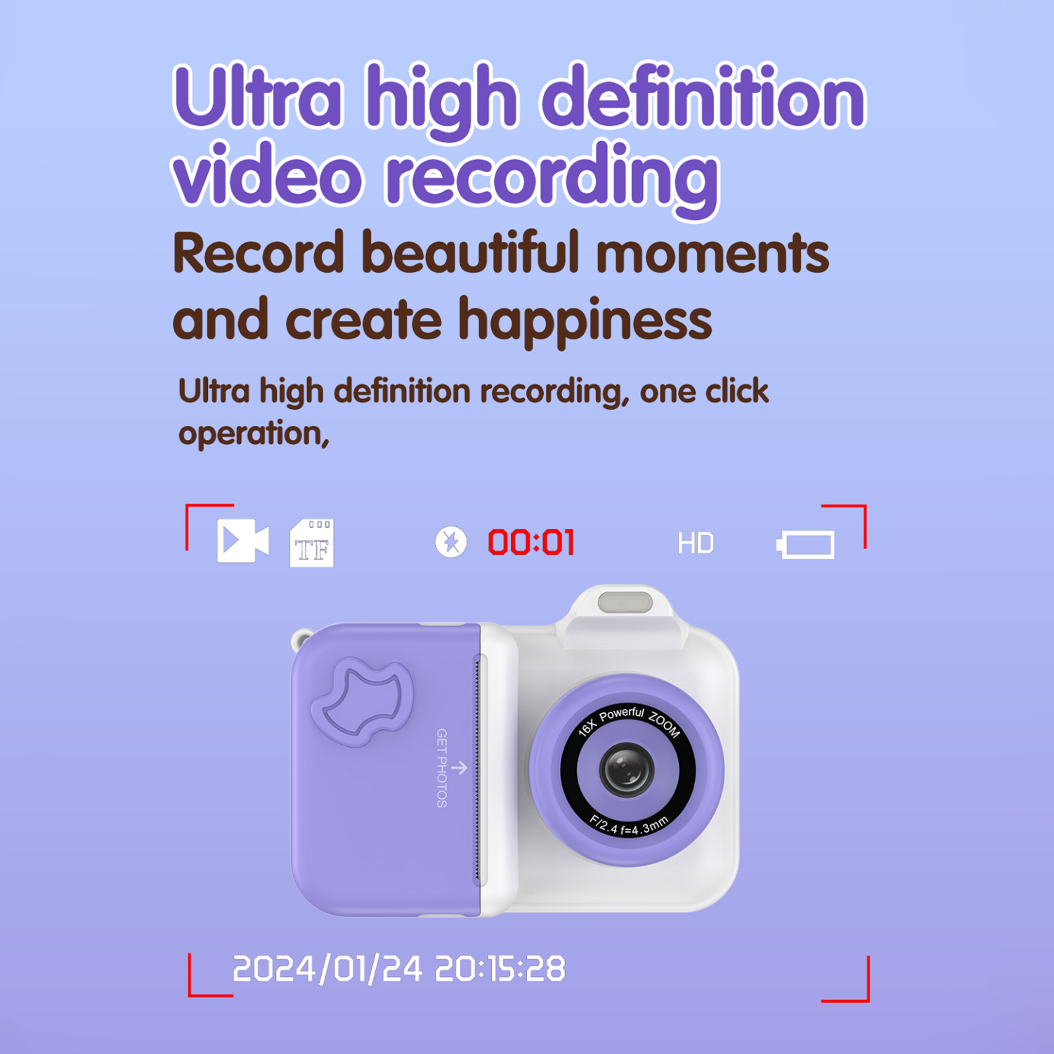 เด็กดิจิตอลกล้องพิมพ์ทันทีสําห - Kids Educational Videos บทวิจารณ์และราคา