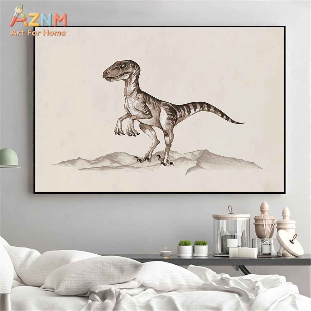 AZNM ศิลปะบนผืนผ้าใบลายไดโนเสา - Kids Education Quote บทวิจารณ์และราคา